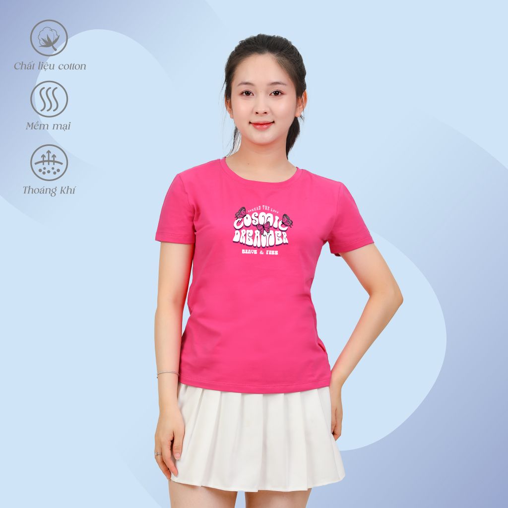 Áo Thun Tay Ngắn Cổ Tròn Form Suông Cotton 020p 0317