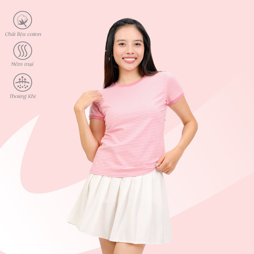 Áo thun tay ngắn form suông cổ tròn chất cotton 020p 0099