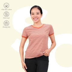 Áo thun tay ngắn form suông cổ tim chất cotton 020p 0105