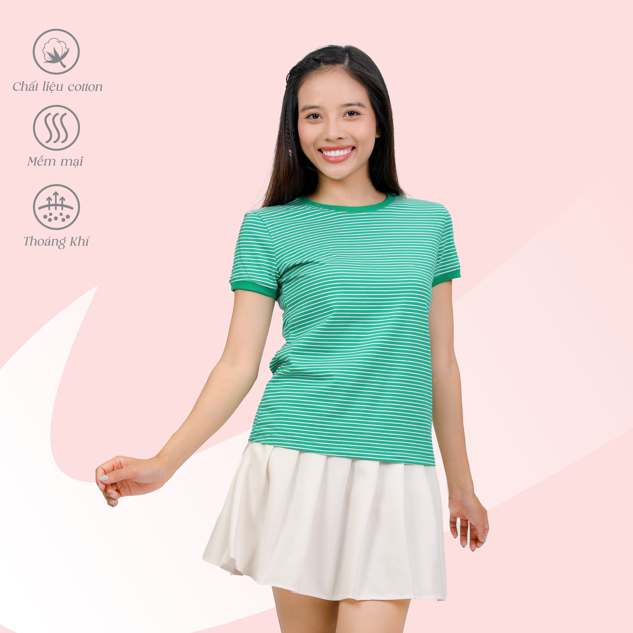 Áo thun tay ngắn form suông cổ tròn chất cotton 020p 0099