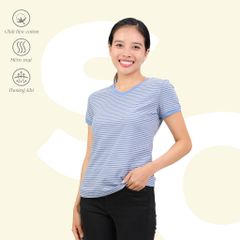 Áo thun tay ngắn form suông cổ tim chất cotton 020p 0105