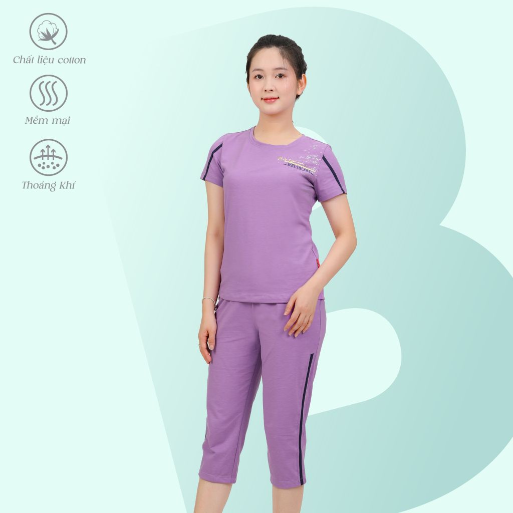 Đồ bộ nữ mặc nhà kiểu quần lửng tay ngắn cotton  194p 4301