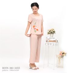 Đồ Bộ Nữ Mặc Nhà Kiểu Quần Dài Tay Ngắn Linen 383p 3355