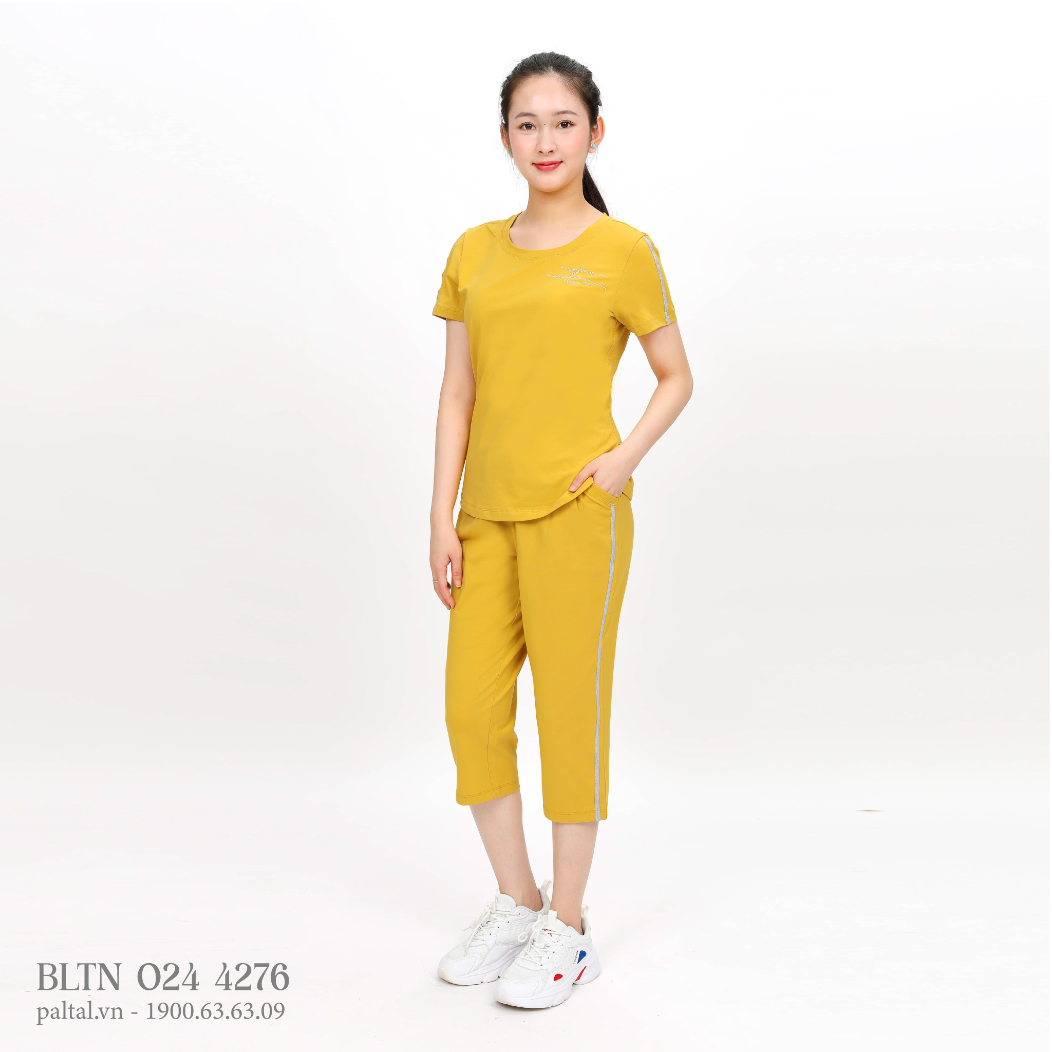 Đồ bộ nữ mặc nhà kiểu quần lửng tay ngắn cotton 024p 4276