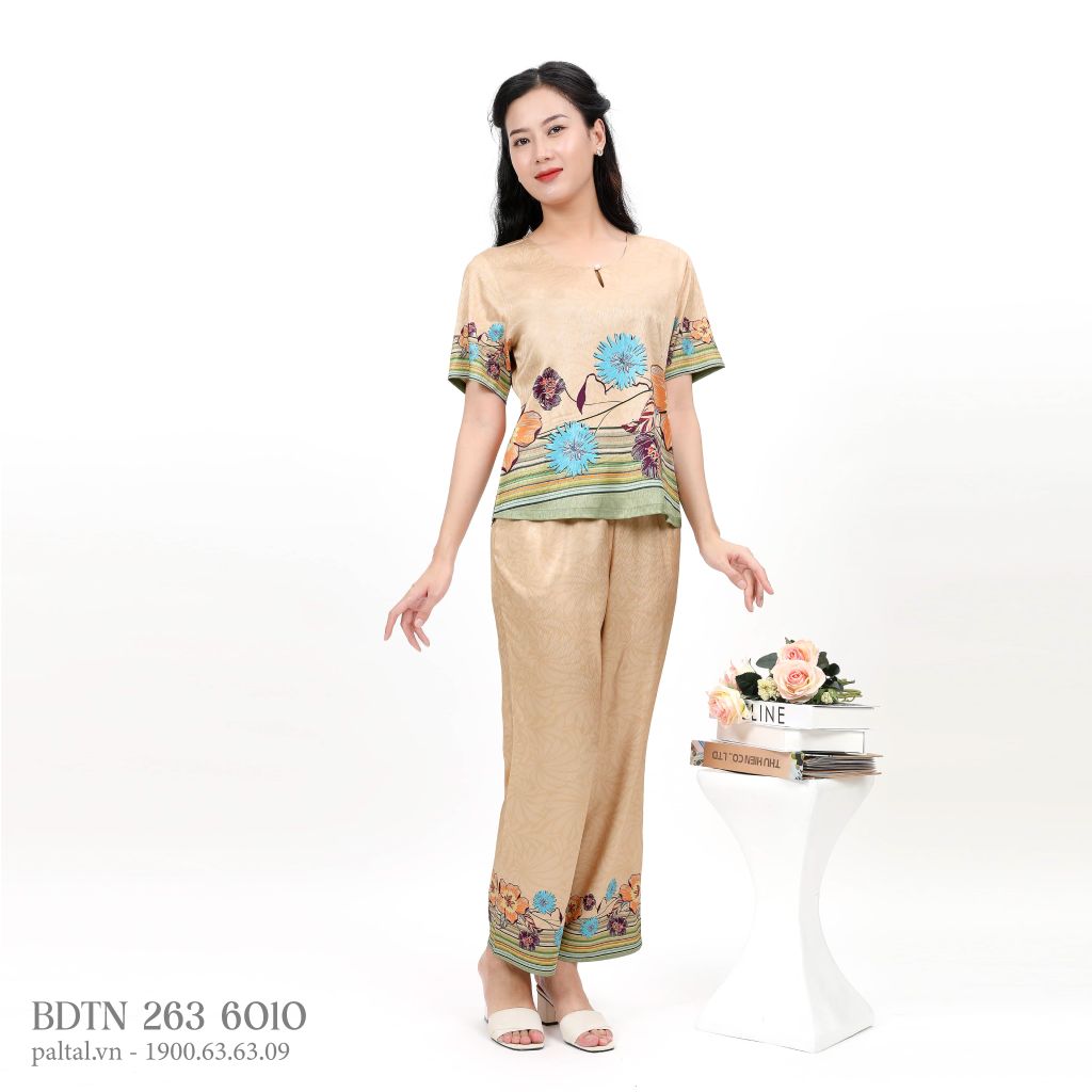 Bộ dài tay ngắn lụa nhung cao cấp 263p 6010