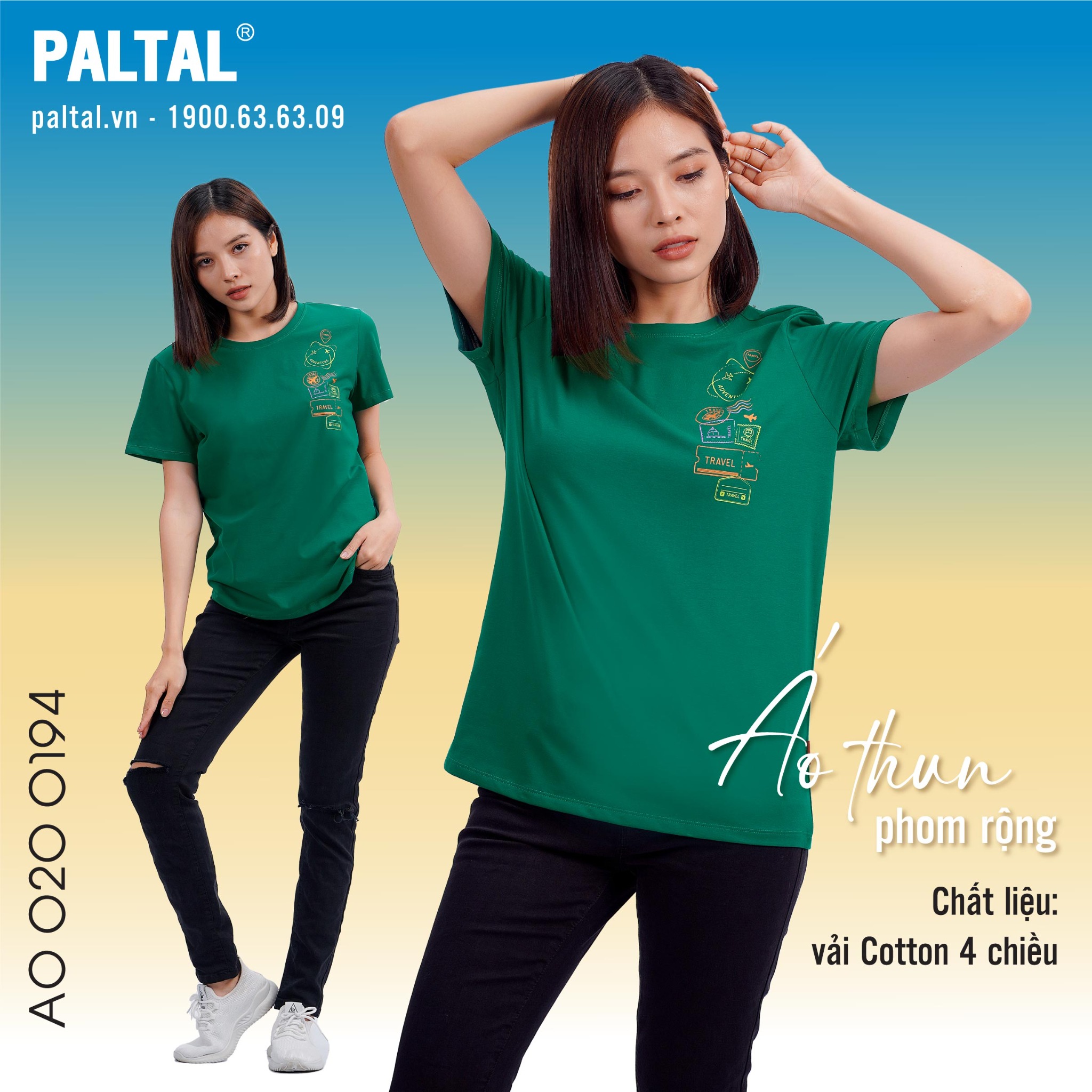 Áo thun tay ngắn cotton 020p 0194