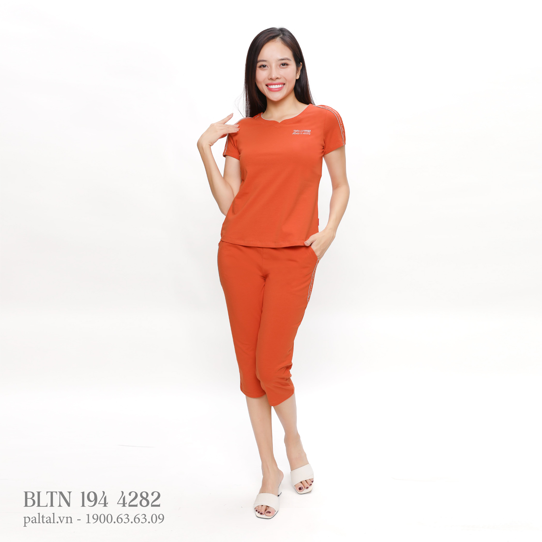 Đồ bộ nữ mặc nhà kiểu quần lửng tay ngắn cotton 194p 4282