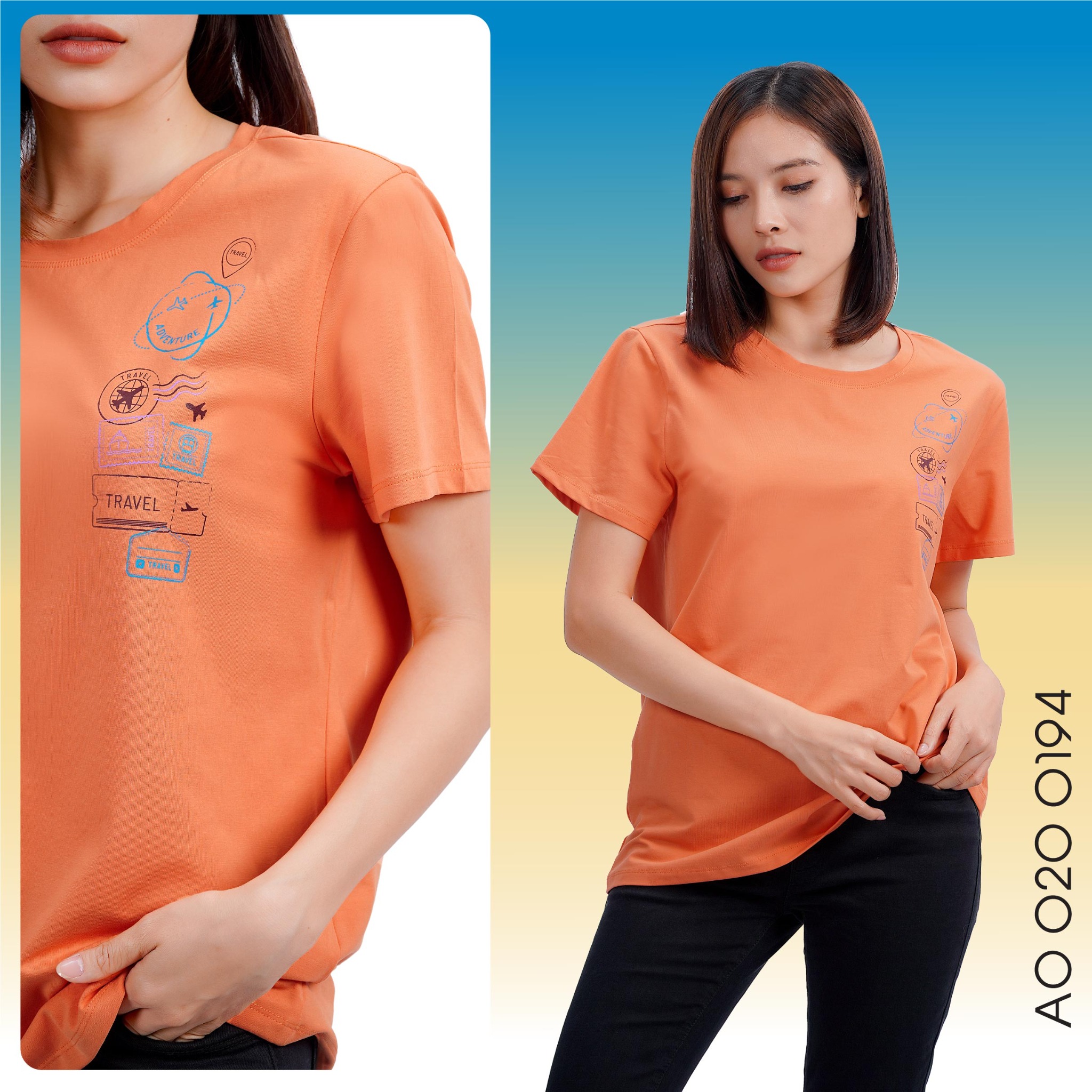 Áo thun tay ngắn cotton 020p 0194