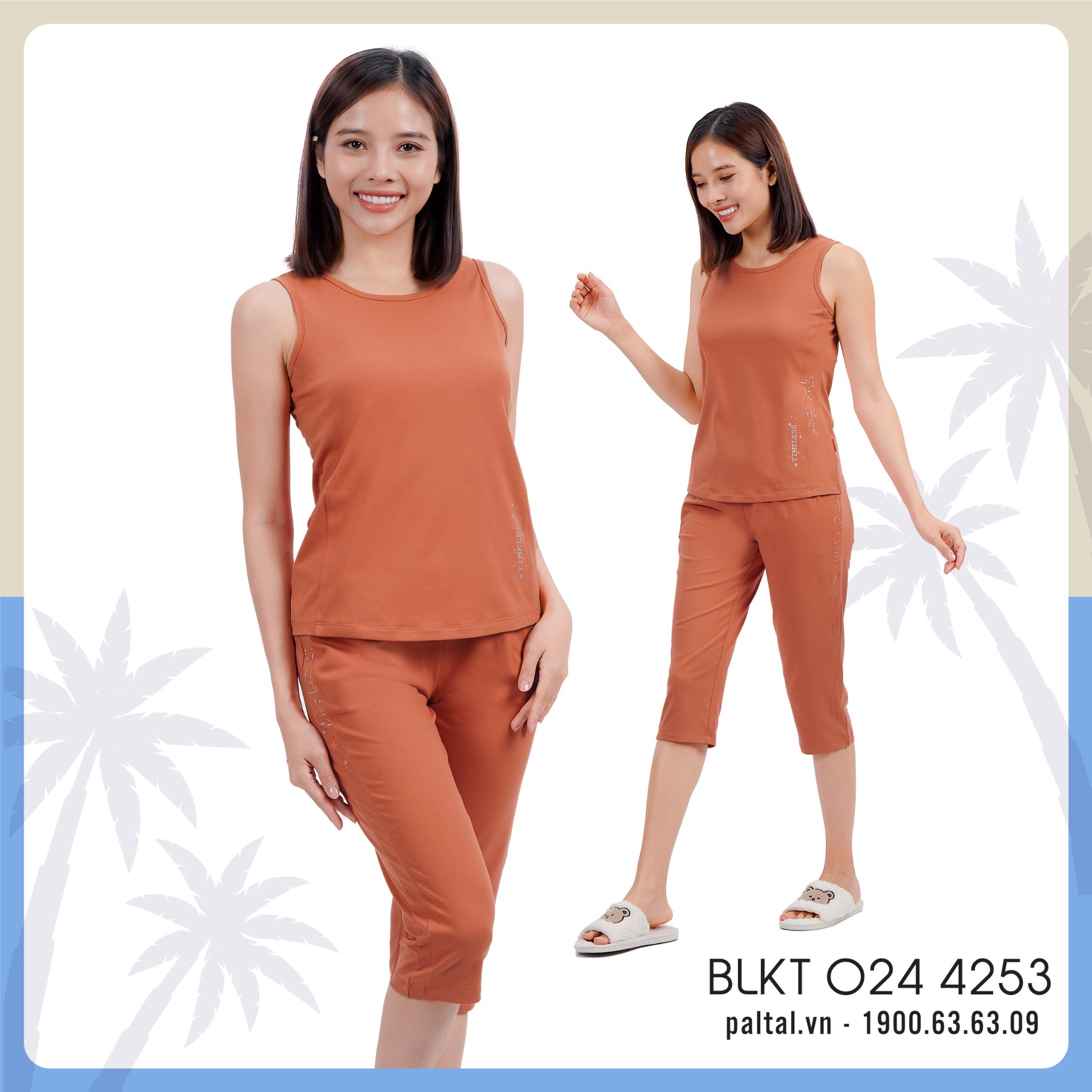 Bộ lửng không tay cotton 024p 4253