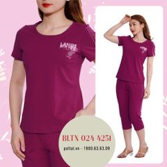 Đồ bộ nữ mặc nhà kiểu quần lửng tay ngắn cotton 024p 4251