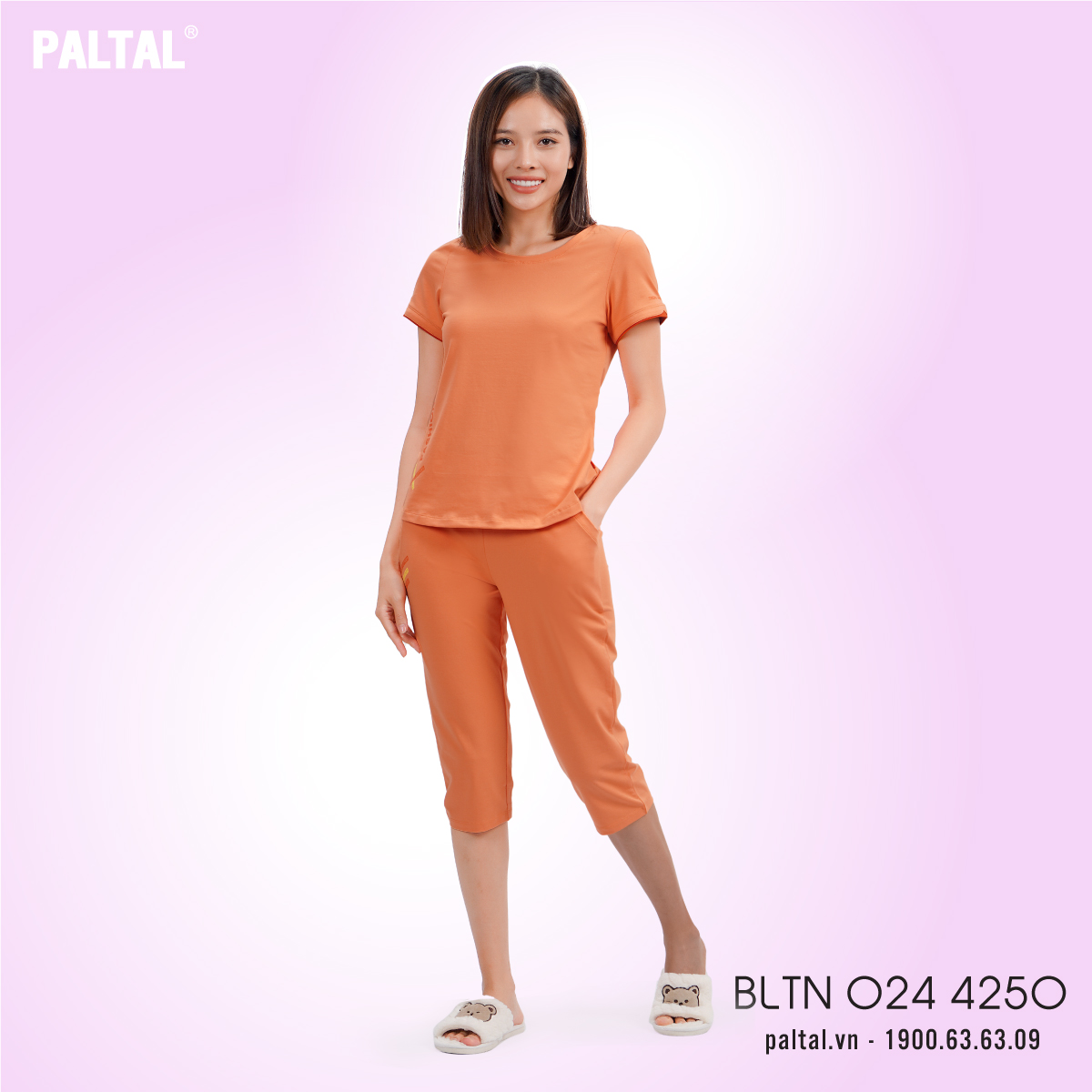 Đồ bộ nữ mặc nhà kiểu quần lửng tay ngắn cotton 024p 4250