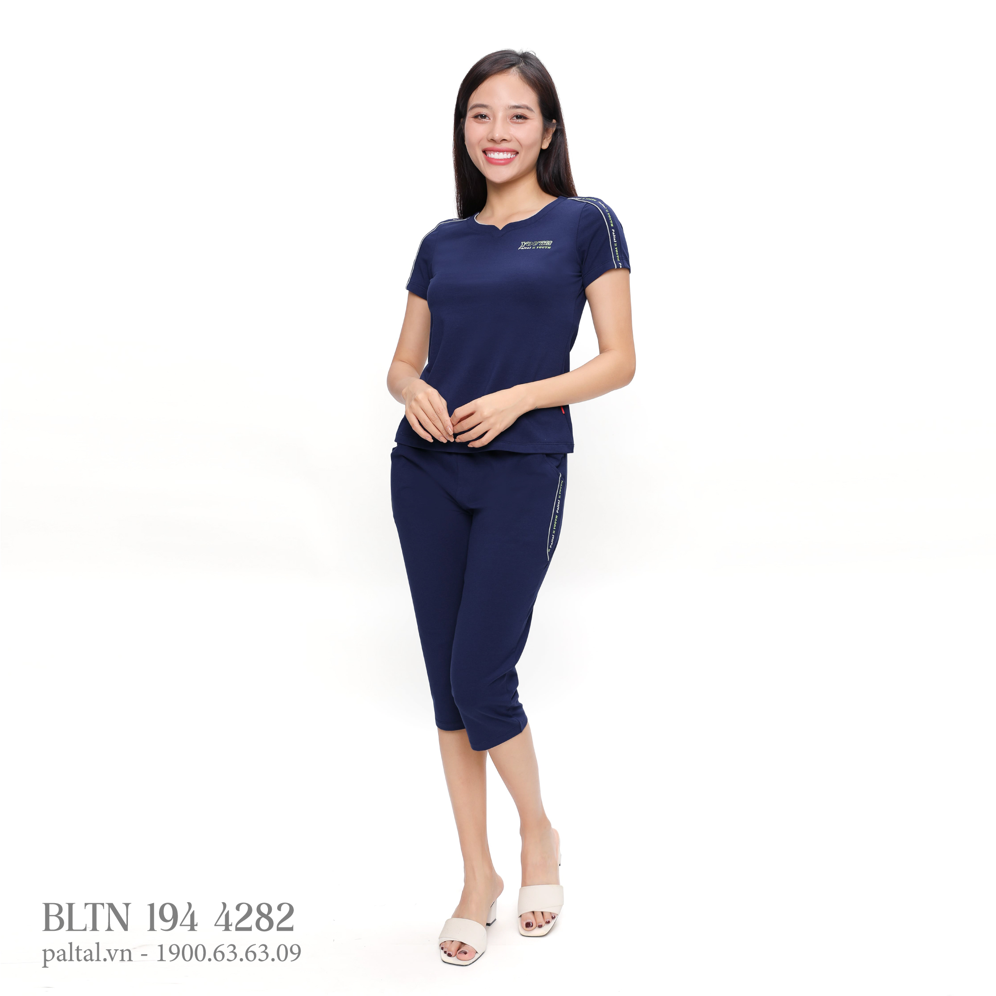 Đồ bộ nữ mặc nhà kiểu quần lửng tay ngắn cotton 194p 4282