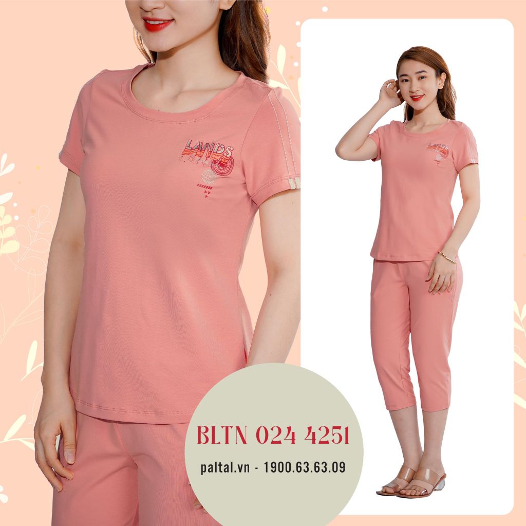 Đồ bộ nữ mặc nhà kiểu quần lửng tay ngắn cotton 024p 4251