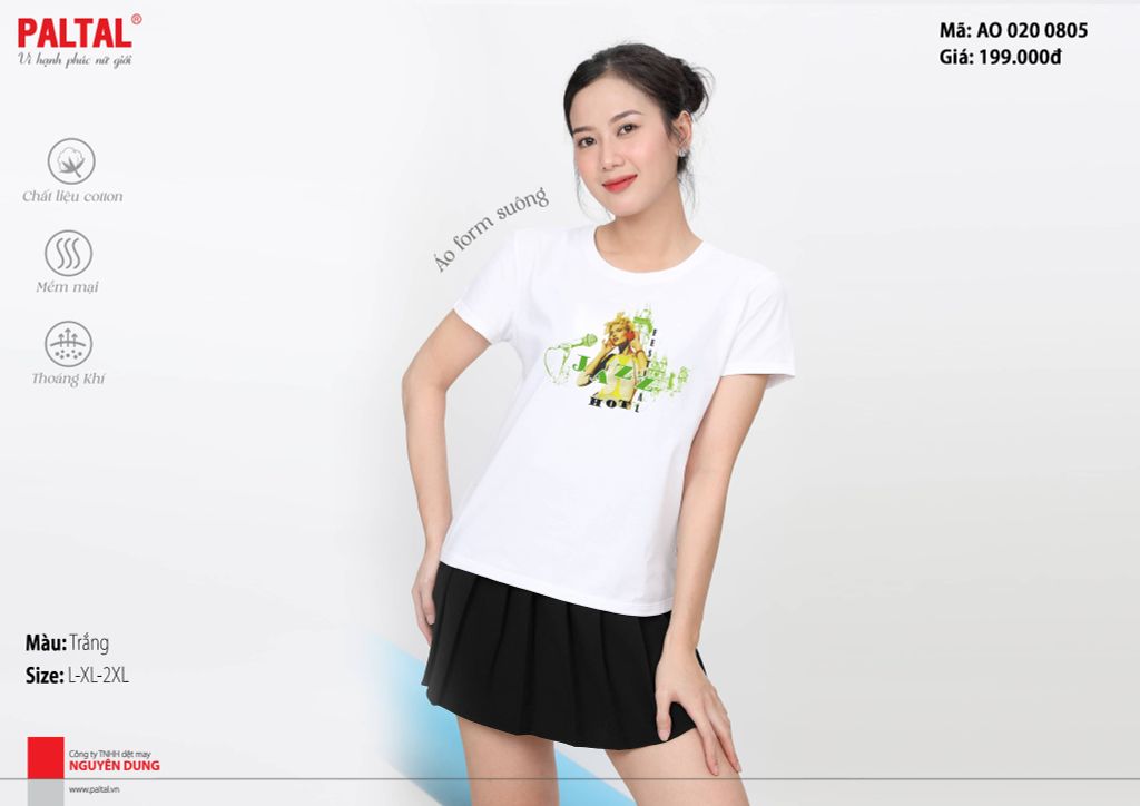 Áo thun tay ngắn form suông cotton 020p 0805