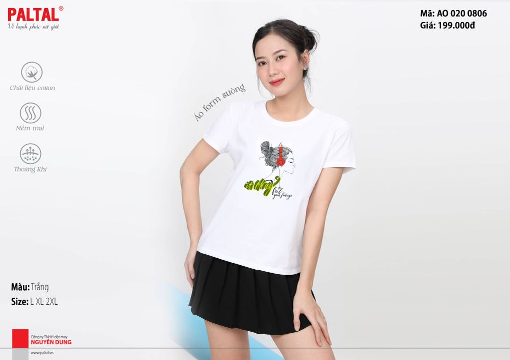 Áo thun tay ngắn form suông cotton 020p 0806