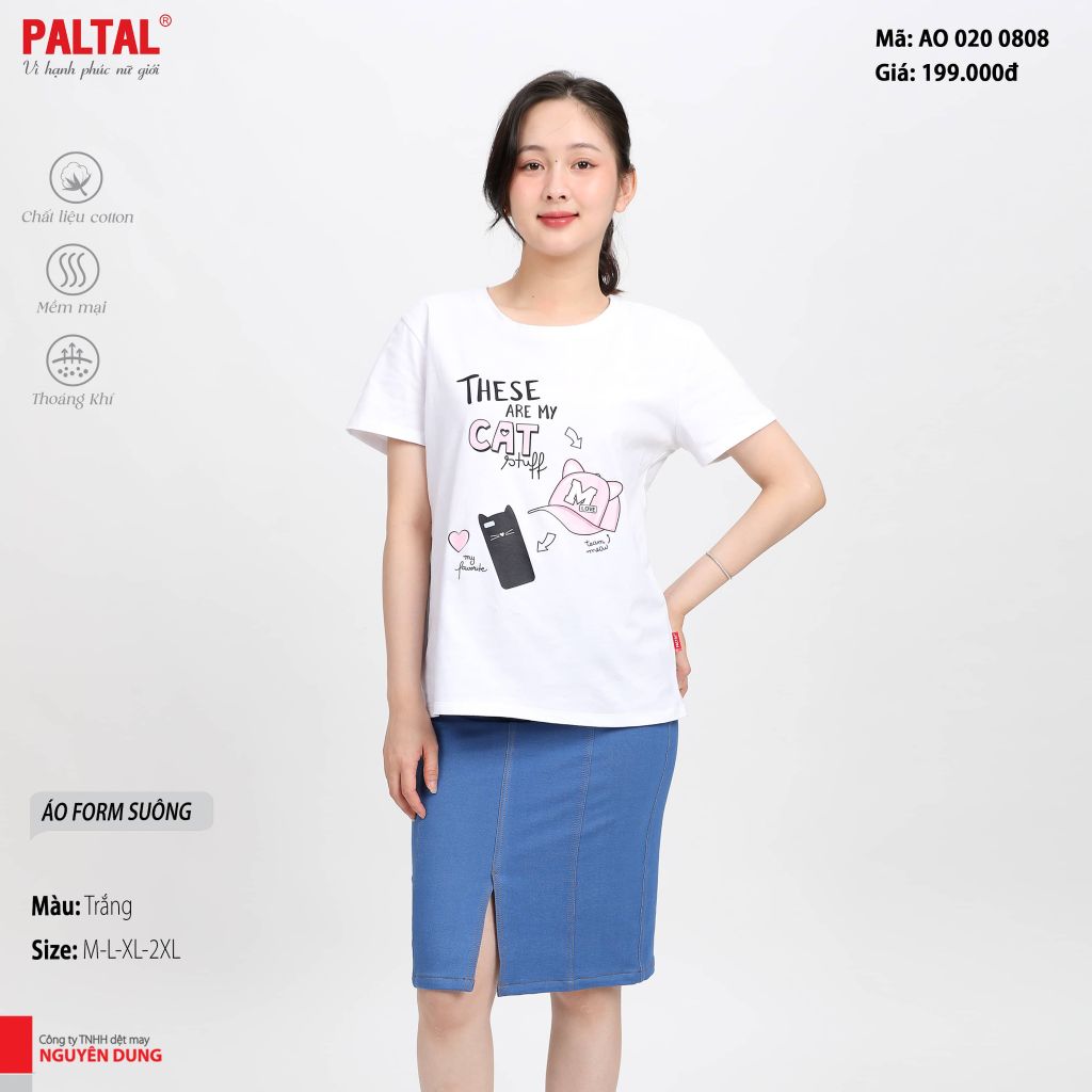 Áo thun tay ngắn form suông cotton 020p 0808