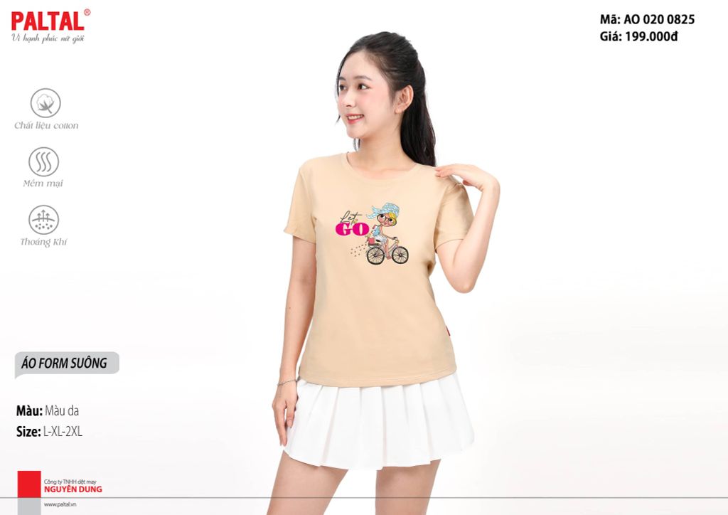 Áo thun tay ngắn form suông cotton 020p 0825