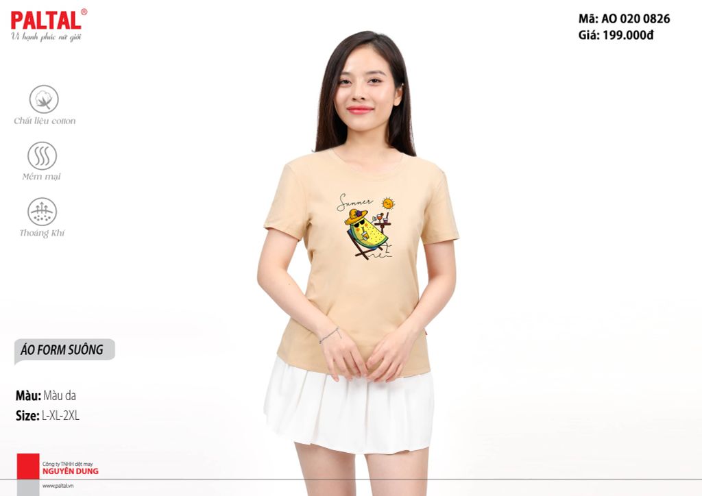 Áo thun tay ngắn form suông cotton 020p 0826