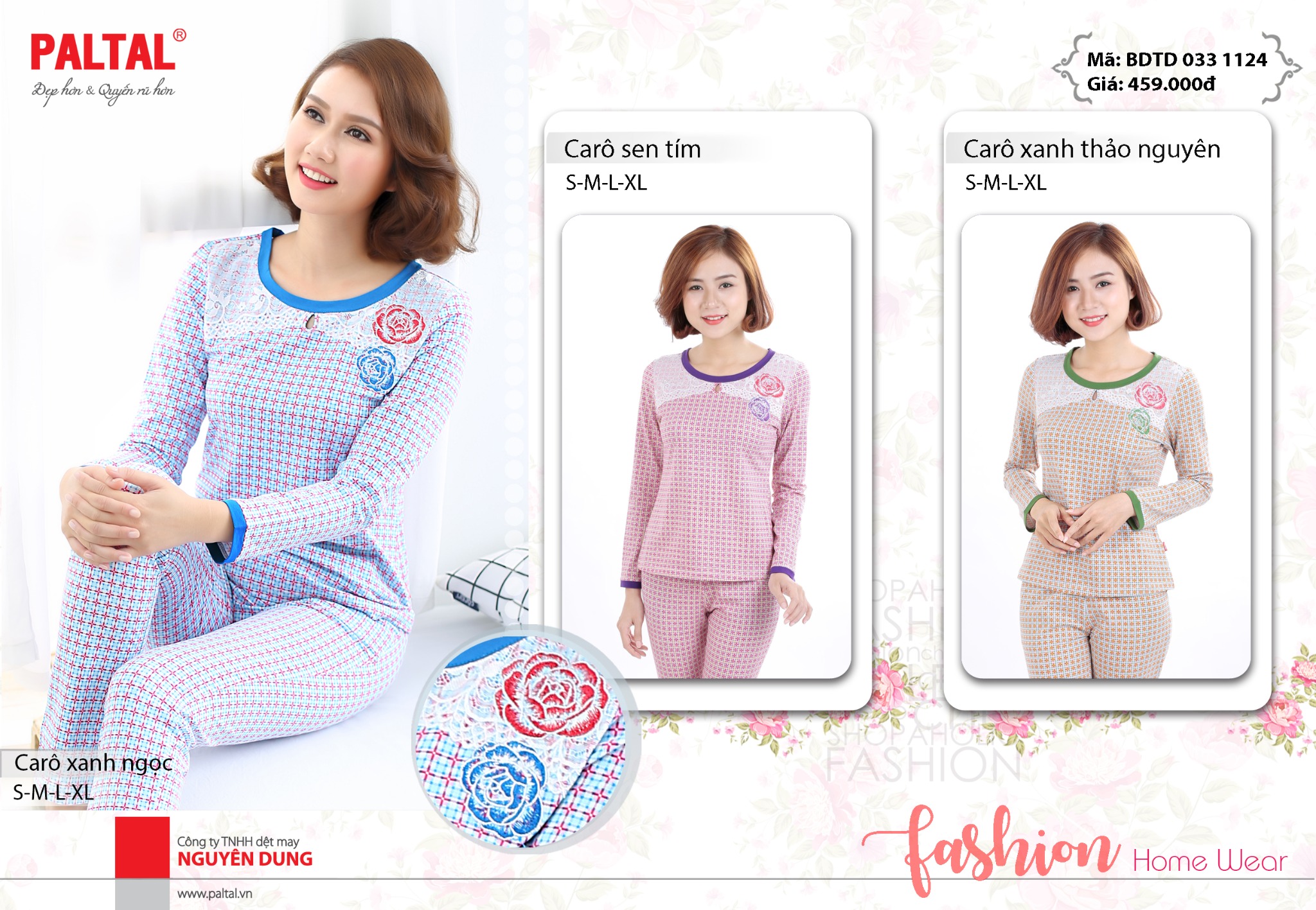 Bộ dài tay dài cotton thu  033p 1124