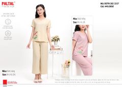 Đồ Bộ Nữ Mặc Nhà Kiểu Quần Dài Tay Ngắn Linen 383p 3357