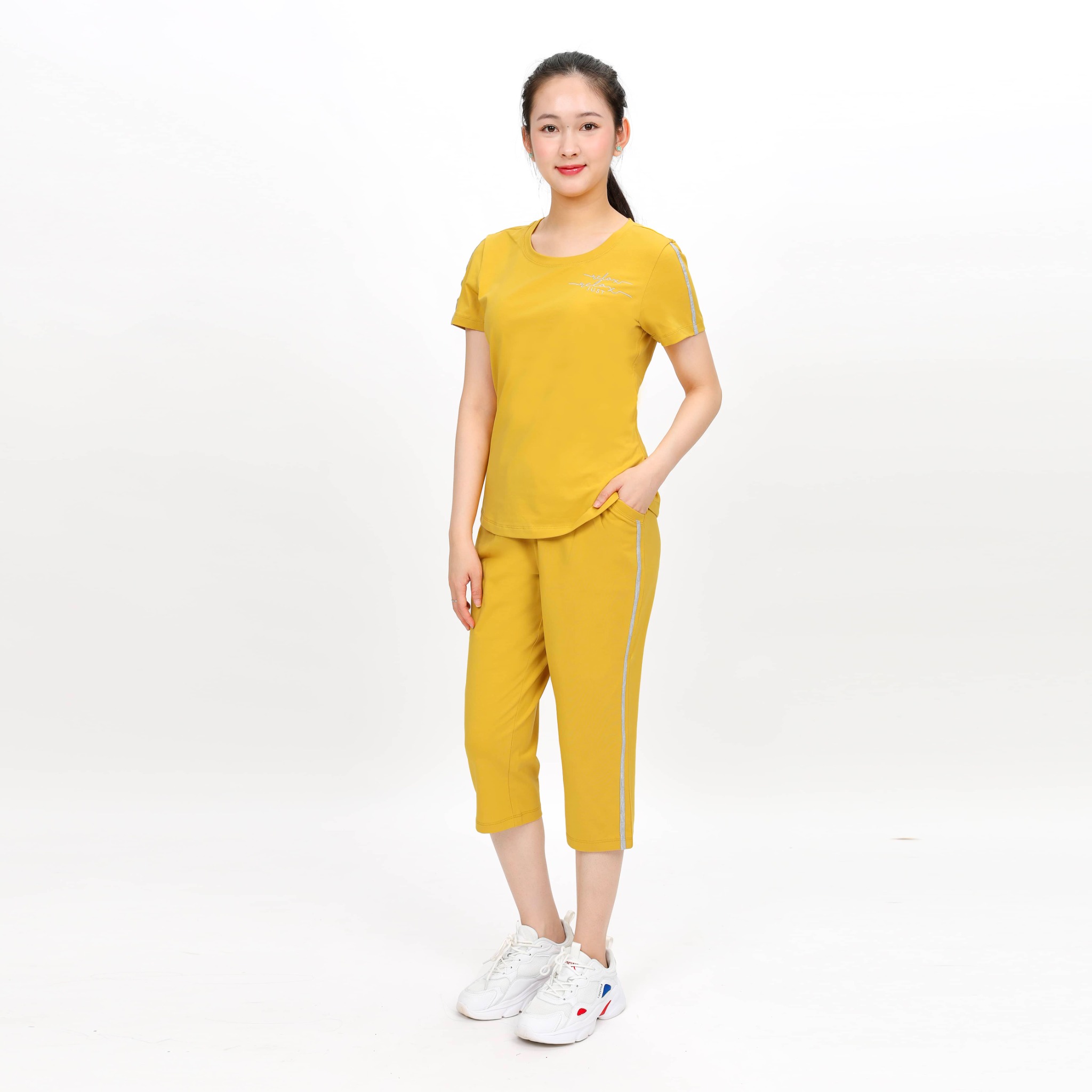 Đồ bộ nữ mặc nhà kiểu quần lửng tay ngắn cotton 024p 4276