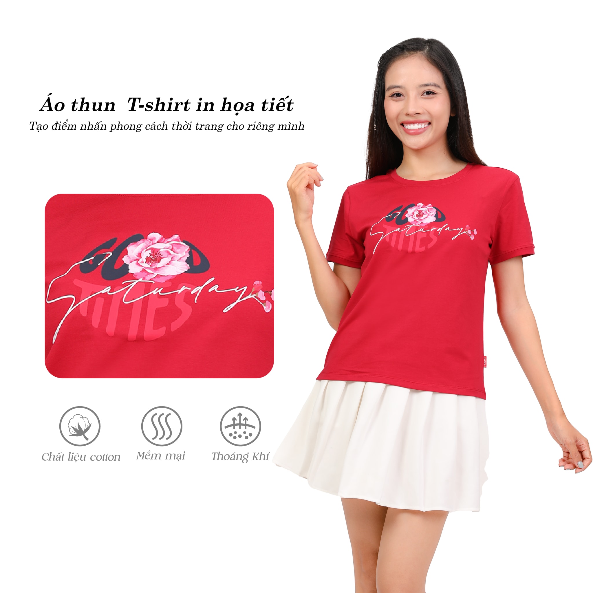 Áo thun tay ngắn form cơ bản cotton 020p 1992