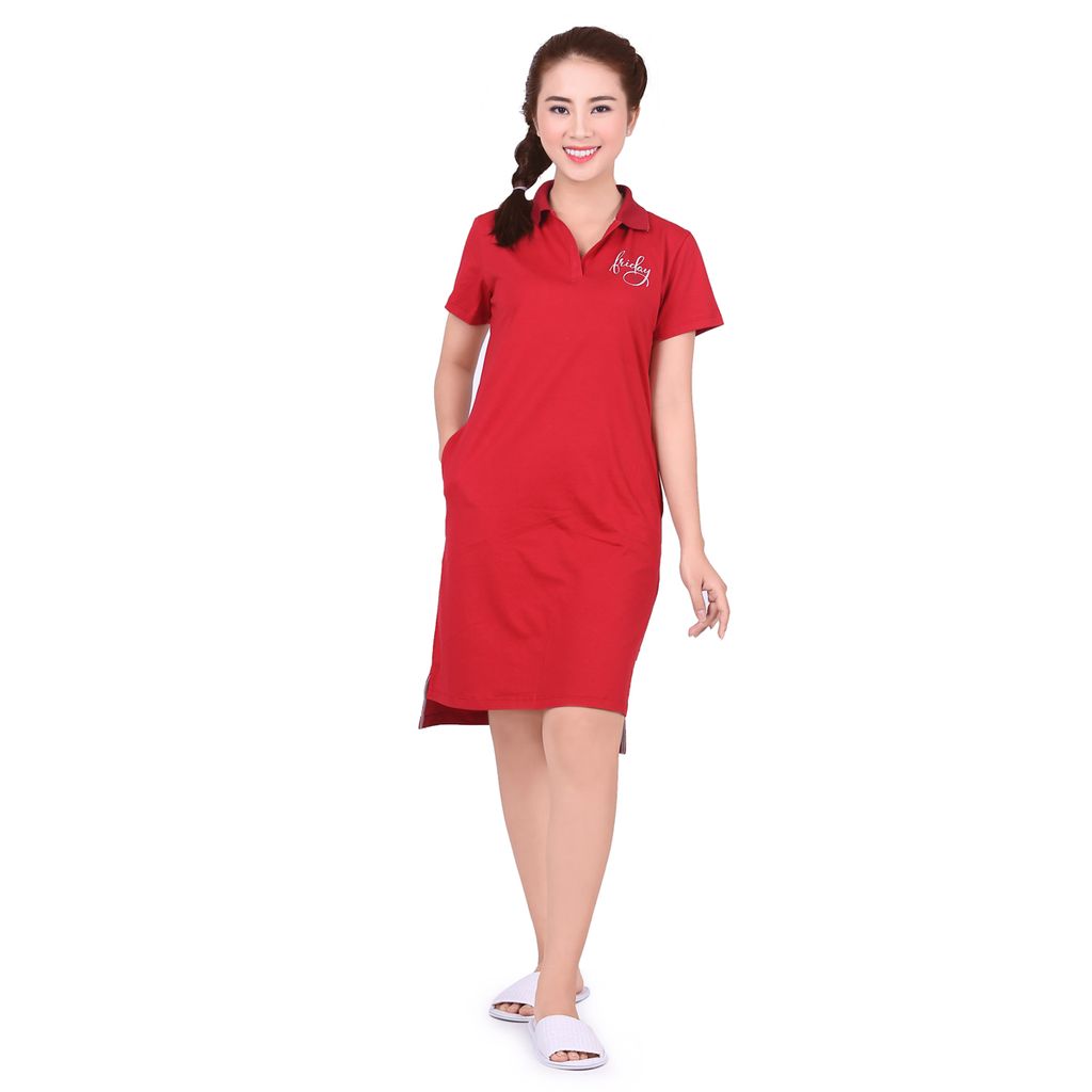 Váy đầm áo đầm suông mặc nhà tay ngắn cotton 14cp 3849