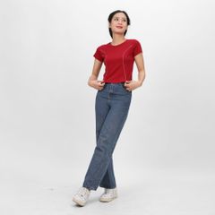 Áo Thun Croptop Tay Ngắn Cổ Tròn LIME Rib Cotton 220p 0267