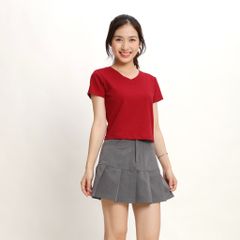 Áo Thun Croptop Tay Ngắn Cổ Tim Rib Cotton 220p 0266