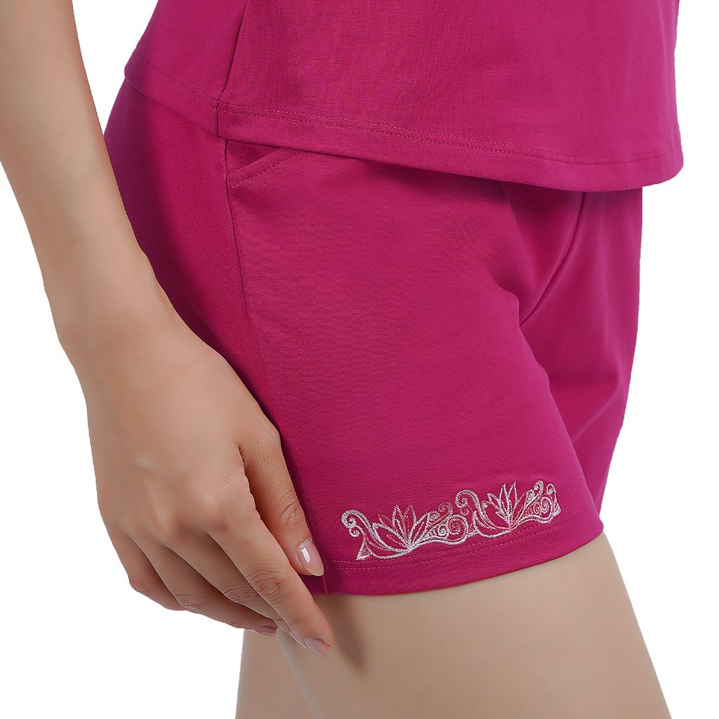 Đồ bộ ngủ nữ quần đùi không tay vải cotton 025p 5086