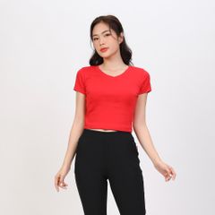 Áo Thun Croptop Tay Ngắn Cổ Tim Rib Cotton 220p 0266