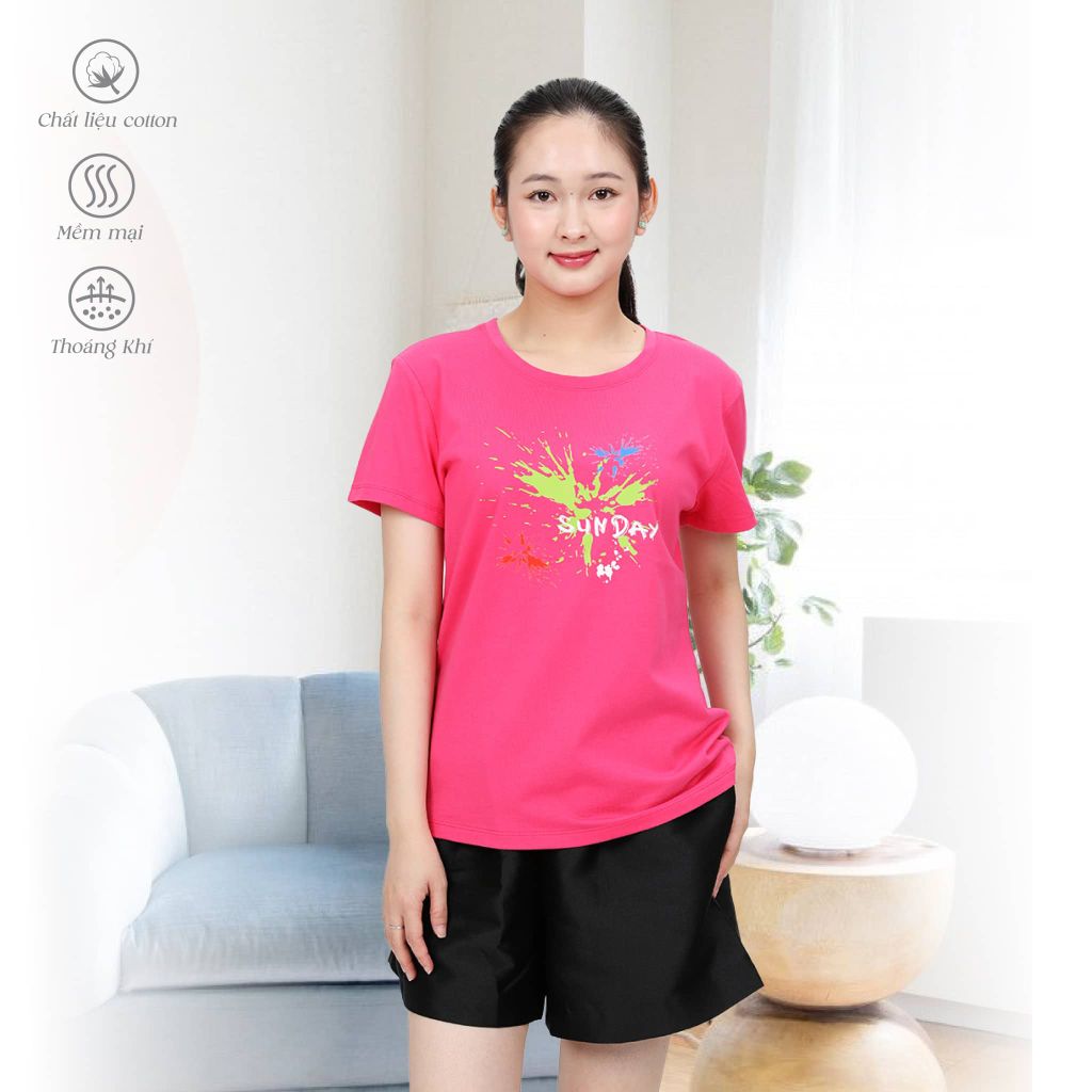 Áo thun nữ form suông chất liệu Cotton cao cấp 020p 0981