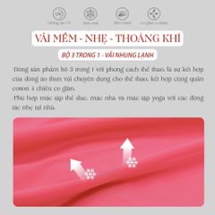 Bộ dài tay ngắn thể thao 3 trong 1 chất liệu Nhung lạnh cao cấp 153p 6007