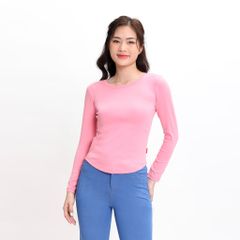 Áo thun tay dài form suông cổ tròn chất RIB Cotton cao cấp 220p 0272