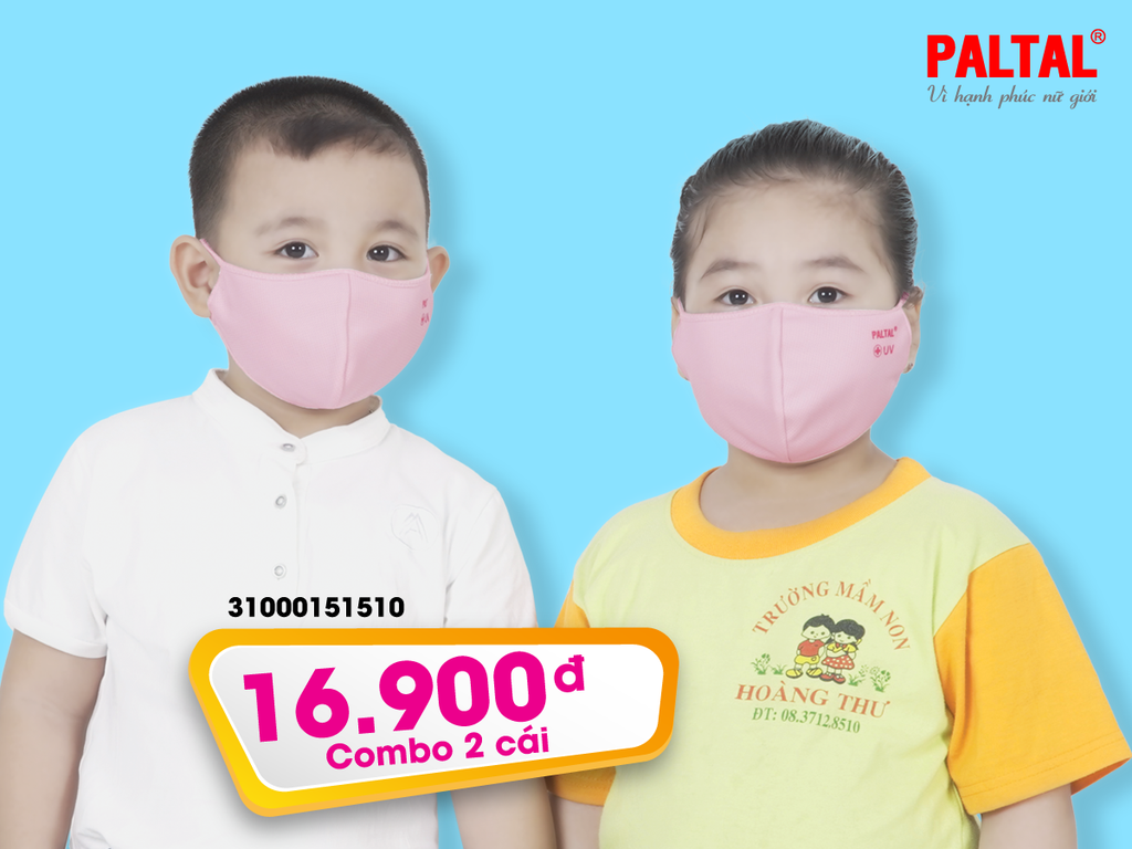 Combo 02 khẩu trang vải kháng khuẩn mẫu giáo ktkk 310p 0015