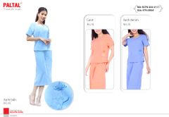 Đồ bộ nữ mặc nhà kiểu quần ống rộng lửng tay ngắn silk linen 484p 4111