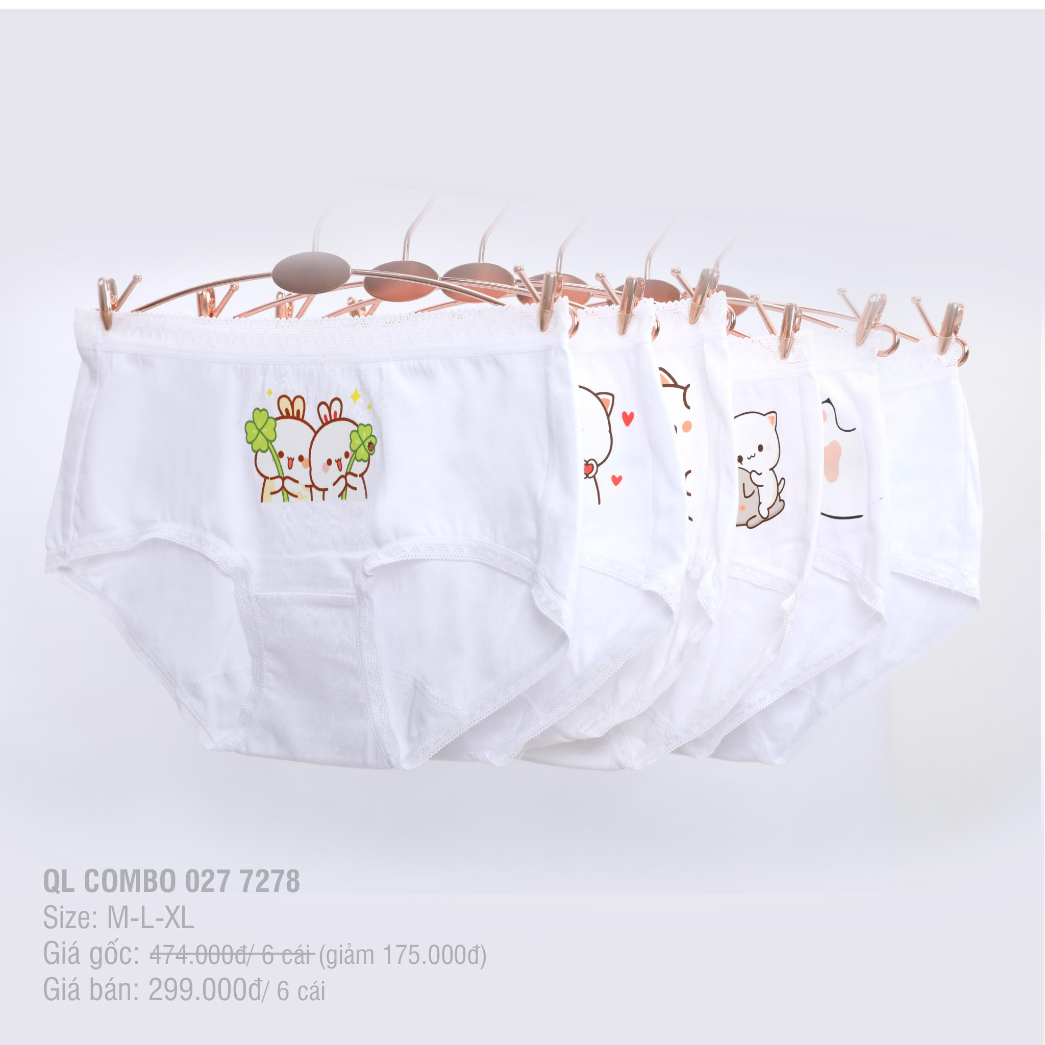 Combo 6 quần lót baby trẻ em cotton 027P 7278