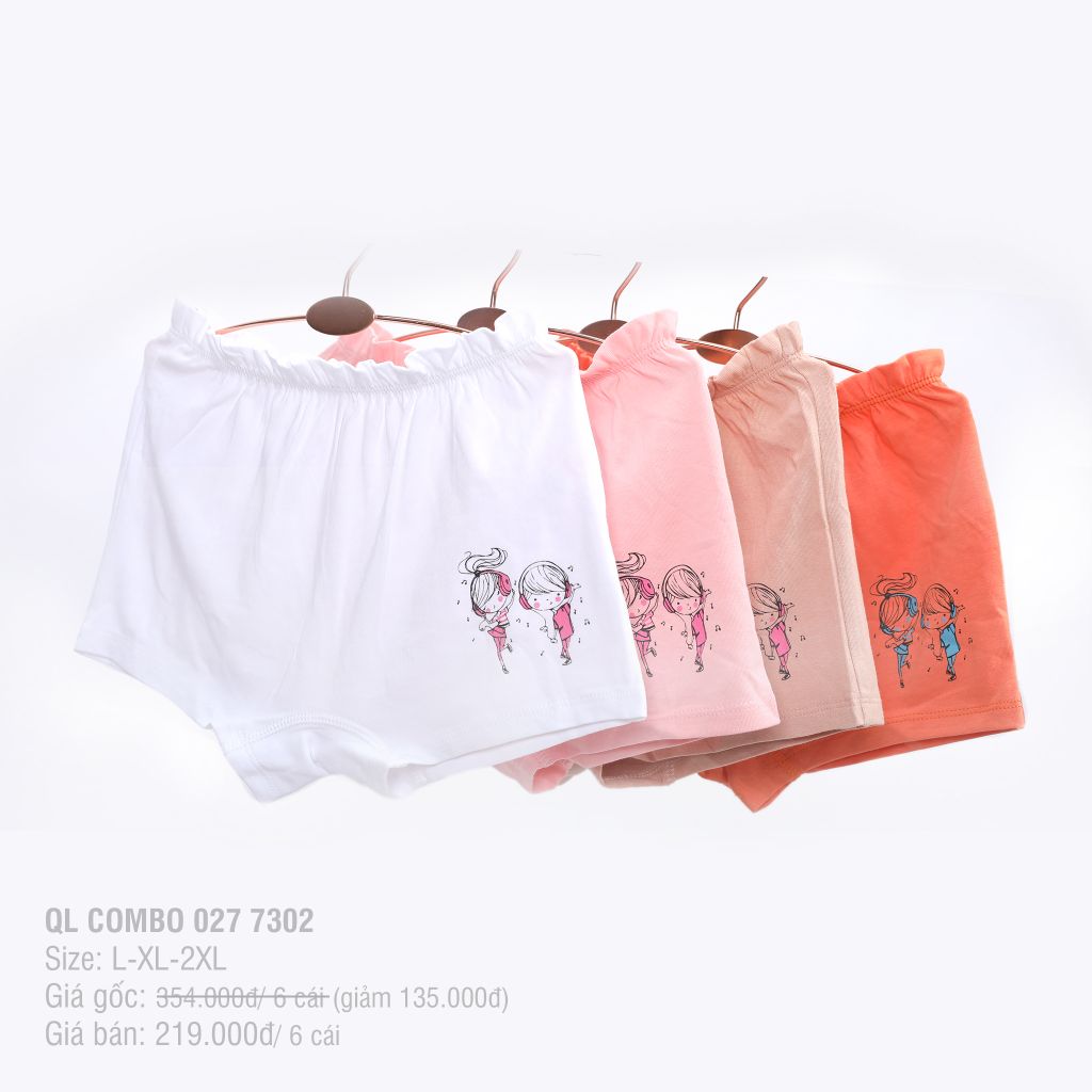 Combo 06 quần lót Baby/ Trẻ em Cotton 027p 7302