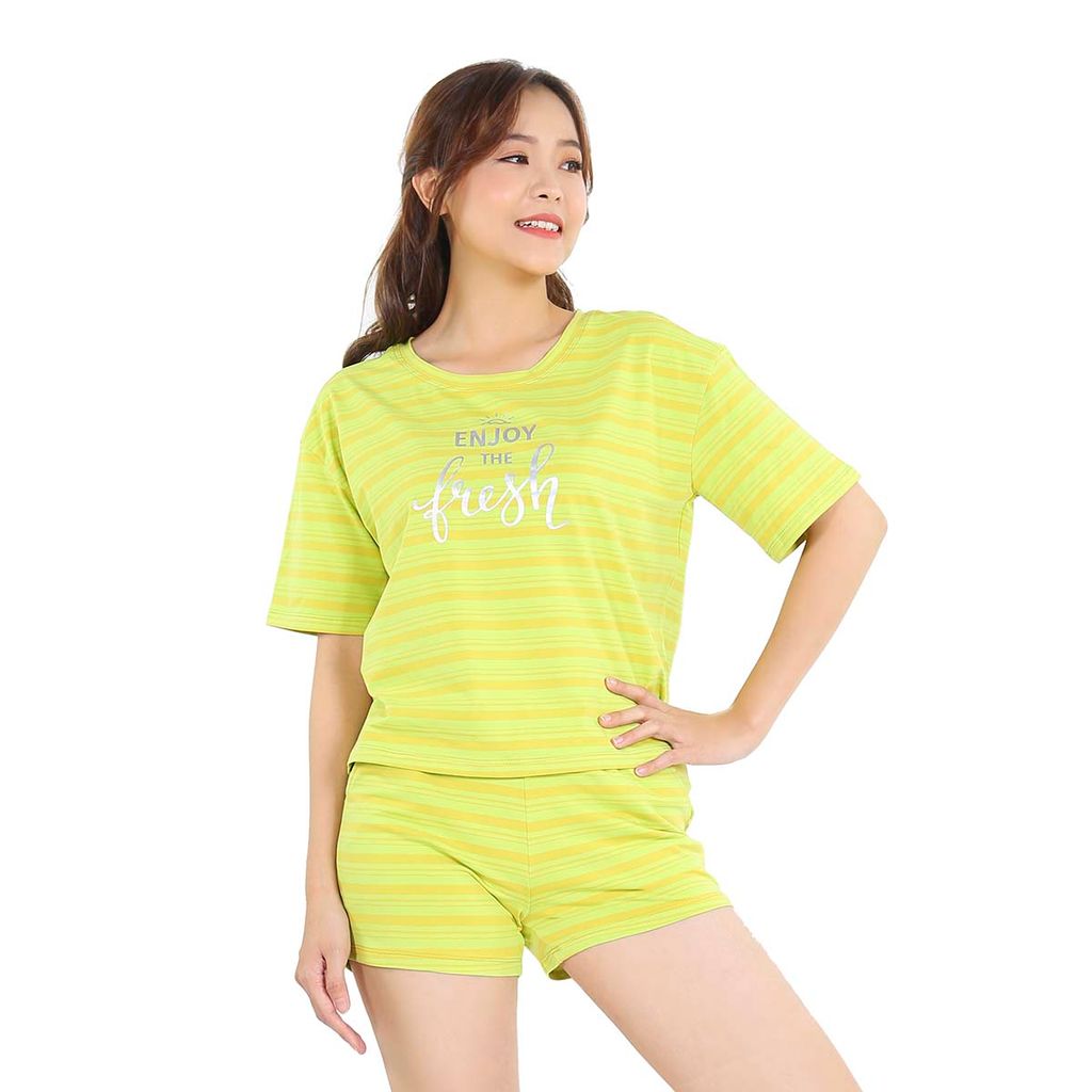 Đồ bộ ngủ nữ quần đùi tay ngắn cotton 025p 5055