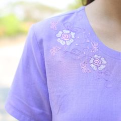 Đồ bộ nữ mặc nhà kiểu quần dài tay ngắn silk linen 483p 3083