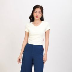 Áo Thun Croptop Tay Ngắn Cổ Tim Rib Cotton 220p 0266