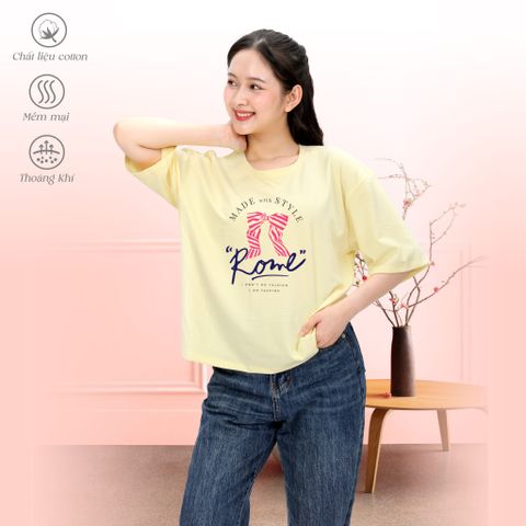 Áo thun nữ form vuông chất liệu Cotton cao cấp 190p 1222