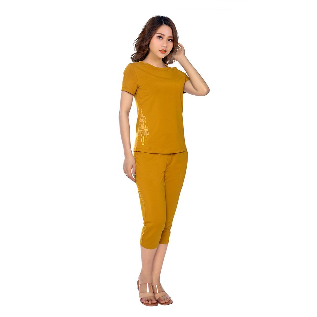 Đồ bộ mặc nhà nữ kiểu quần lửng tay ngắn cotton 024p 4237