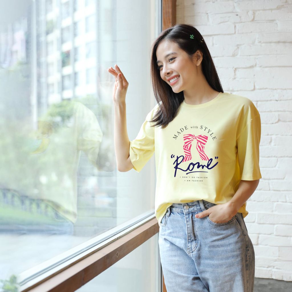 Áo thun nữ form vuông chất liệu Cotton cao cấp 190p 1222