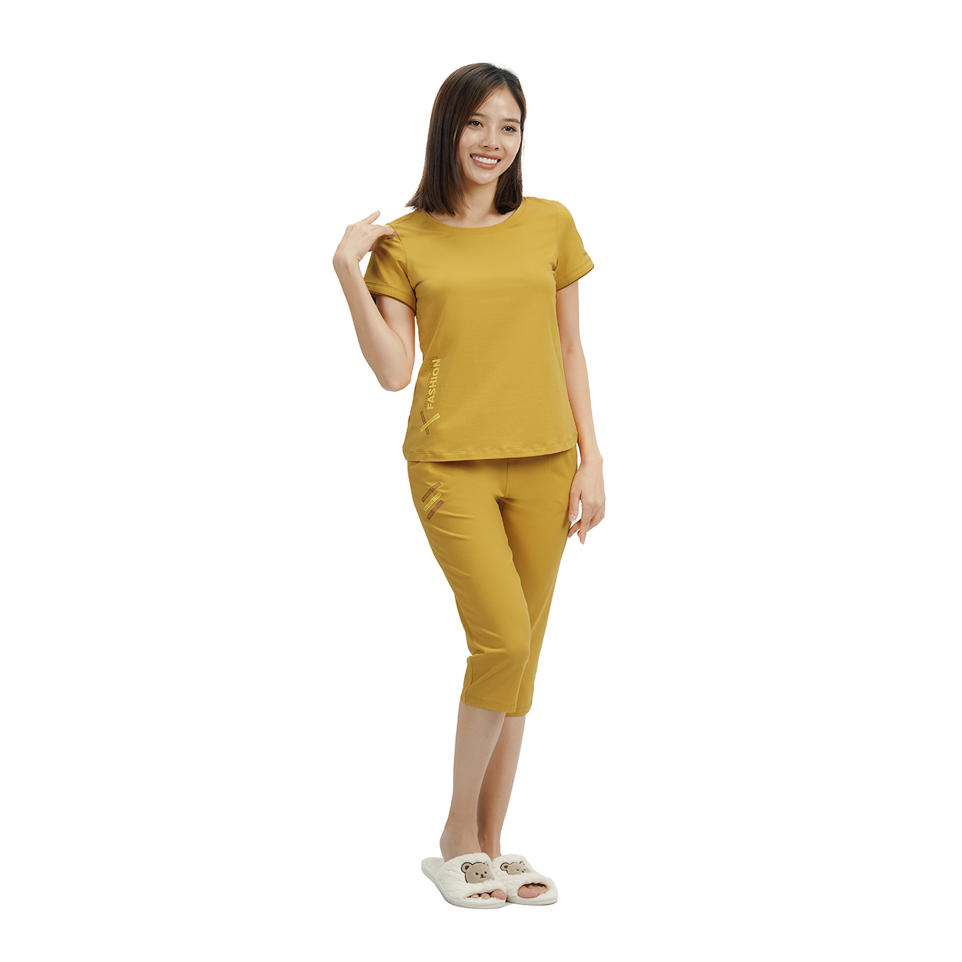 Đồ bộ nữ mặc nhà kiểu quần lửng tay ngắn cotton 024p 4250