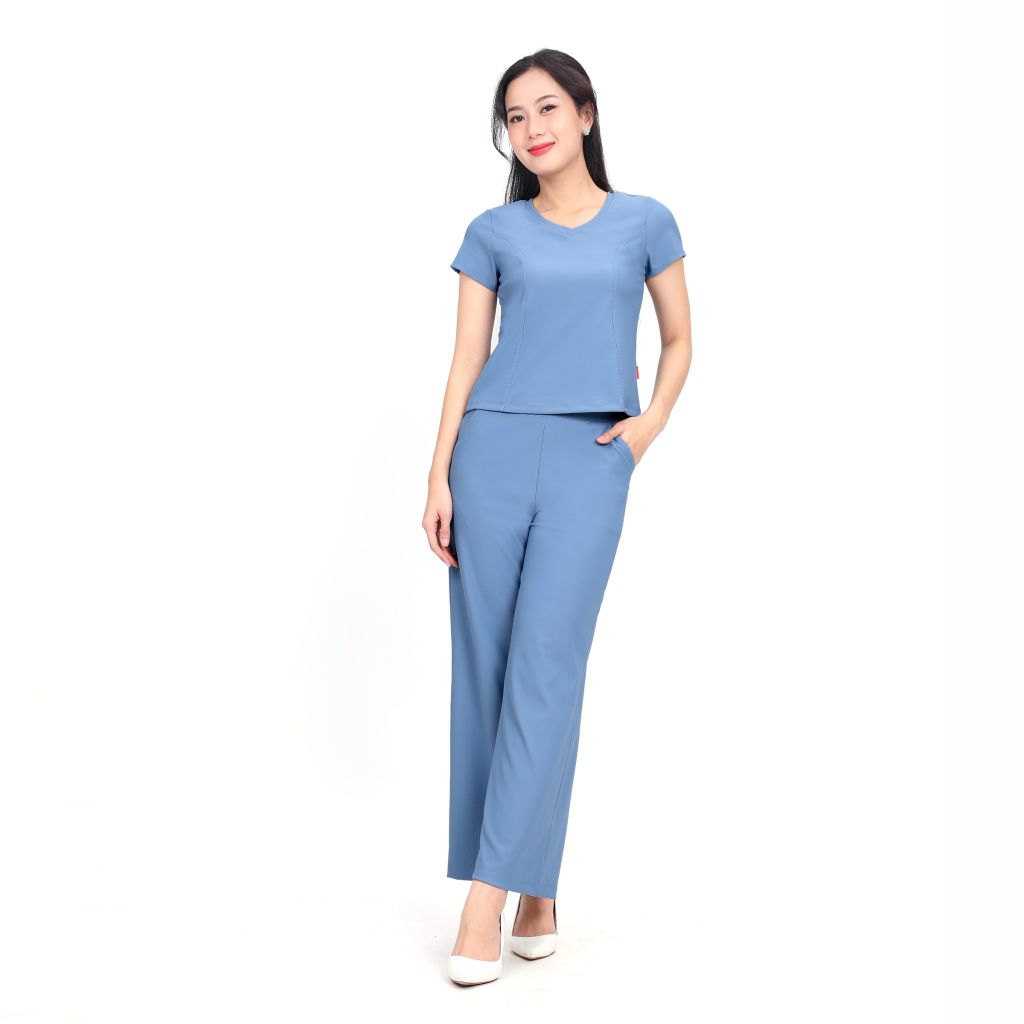 Đồ Bộ Nữ Kiểu Quần Dài Tay Ngắn Chất Rib Cotton 223p 3401