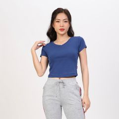 Áo Thun Croptop Tay Ngắn Cổ Tim Rib Cotton 220p 0266