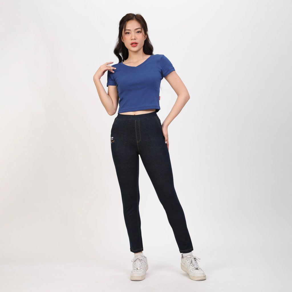 Áo Thun Croptop Tay Ngắn Cổ Tim Rib Cotton 220p 0266