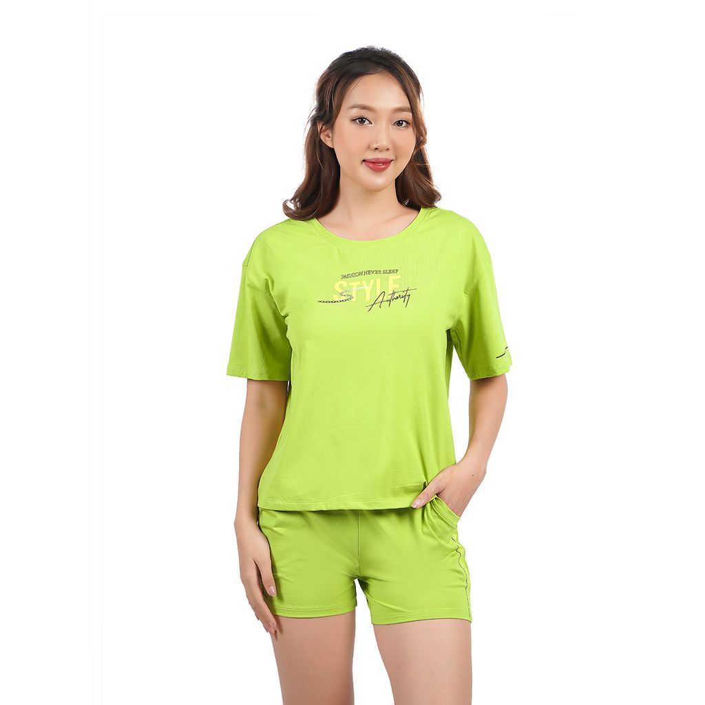 Đồ bộ ngủ nữ quần đùi tay ngắn cotton 025p 5088