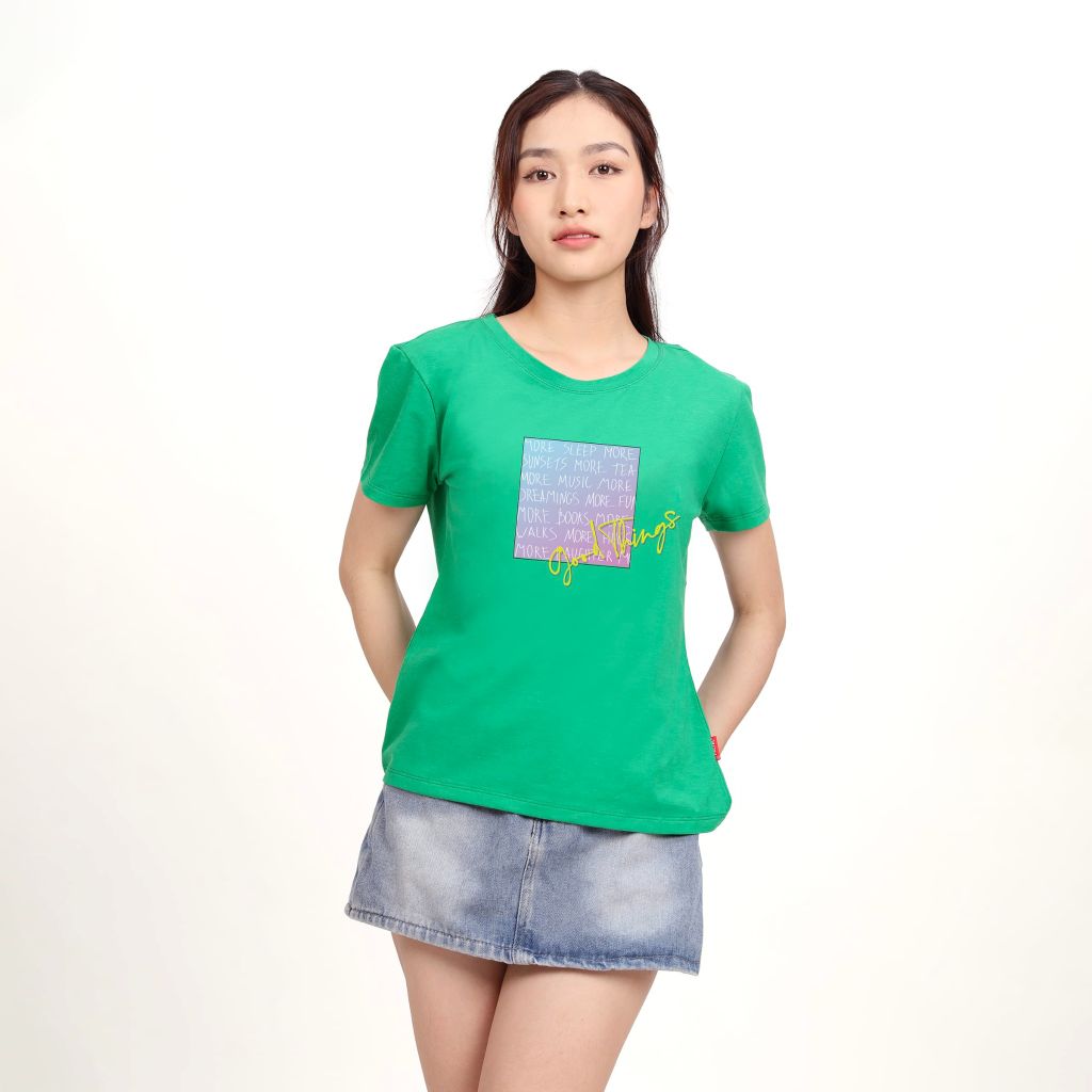 Áo thun nữ form suông chất liệu Cotton cao cấp 190p 0873